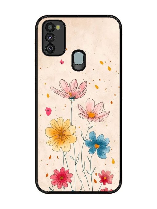 Delicate Bloom Glossy Soft Edge Case for Samsung Galaxy M21 (4G) Chachhi