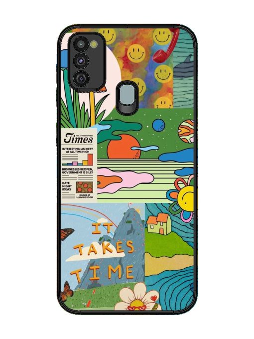 Groovy Vibes Glossy Soft Edge Case for Samsung Galaxy M21 (4G) Chachhi