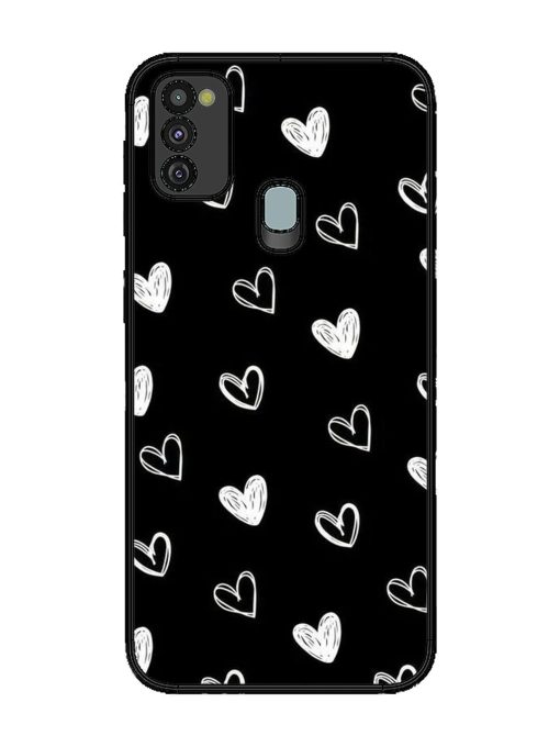 Scattered Hearts Glossy Soft Edge Case for Samsung Galaxy M21 (4G) Chachhi