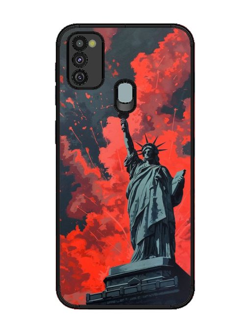 Lady Liberty'S Firework Finale Glossy Soft Edge Case for Samsung Galaxy M21 (4G) Chachhi