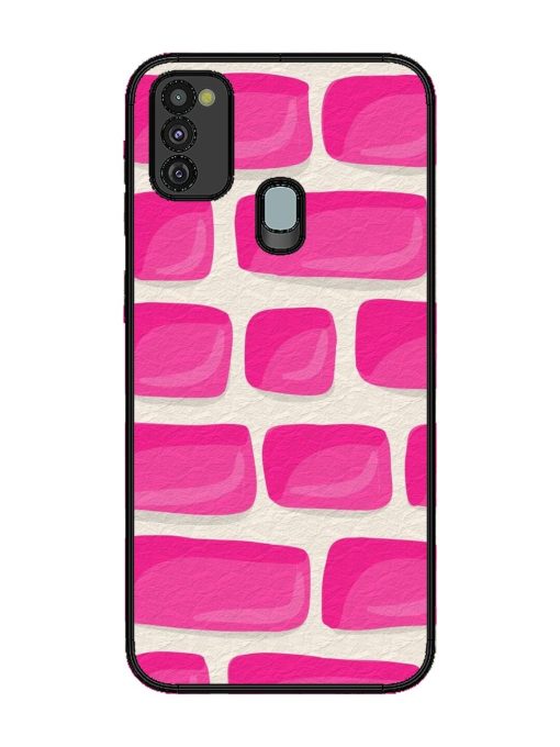 Pink Brick Wall Glossy Soft Edge Case for Samsung Galaxy M21 (4G) Chachhi