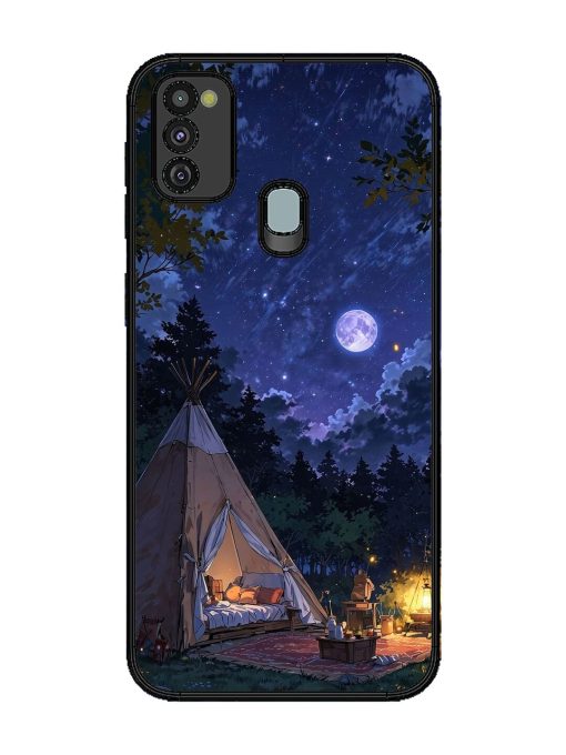 Moonlight Camping Glossy Soft Edge Case for Samsung Galaxy M21 (4G) Chachhi