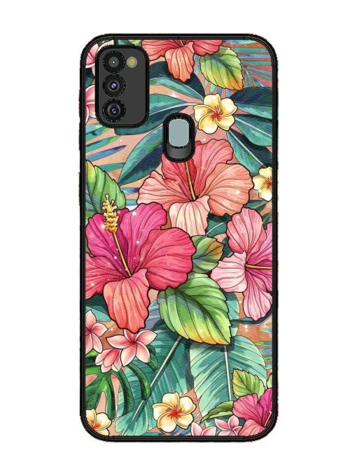 Tropical Tapestry Glossy Soft Edge Case for Samsung Galaxy M21 (4G) Chachhi