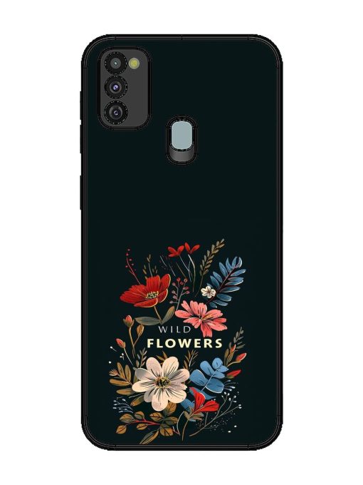 Dark Floral Glossy Soft Edge Case for Samsung Galaxy M21 (4G) Chachhi