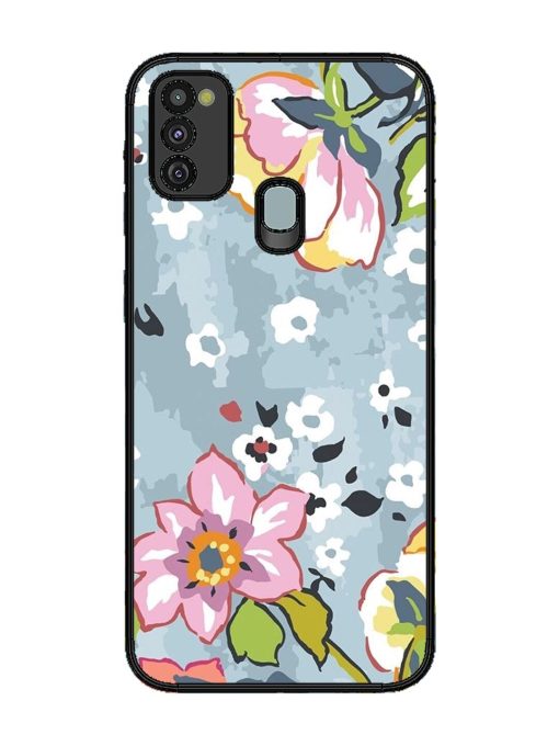 Floral Fantasy Glossy Soft Edge Case for Samsung Galaxy M21 (4G) Chachhi