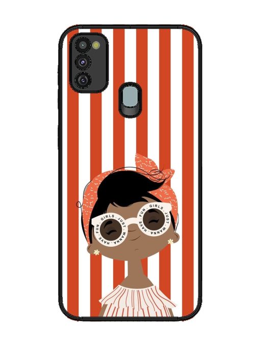 Girls Just Wanna Have Fun Glossy Soft Edge Case for Samsung Galaxy M21 (4G) Chachhi