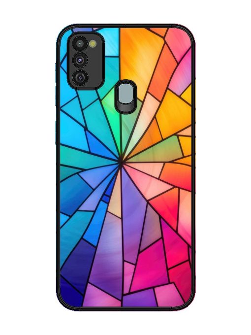 Stained Glass Kaleidoscope Of Colors Glossy Soft Edge Case for Samsung Galaxy M21 (4G) Chachhi