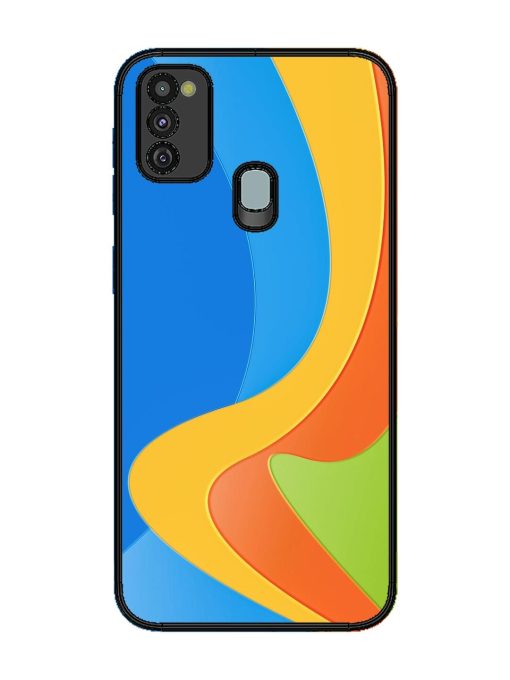 Curvy Color Cascade Glossy Soft Edge Case for Samsung Galaxy M21 (4G) Chachhi