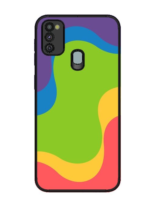 Wavy Rainbow Wonderland Glossy Soft Edge Case for Samsung Galaxy M21 (4G) Chachhi