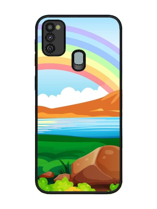 Rainbow Over The Lake Glossy Soft Edge Case for Samsung Galaxy M21 (4G) Chachhi