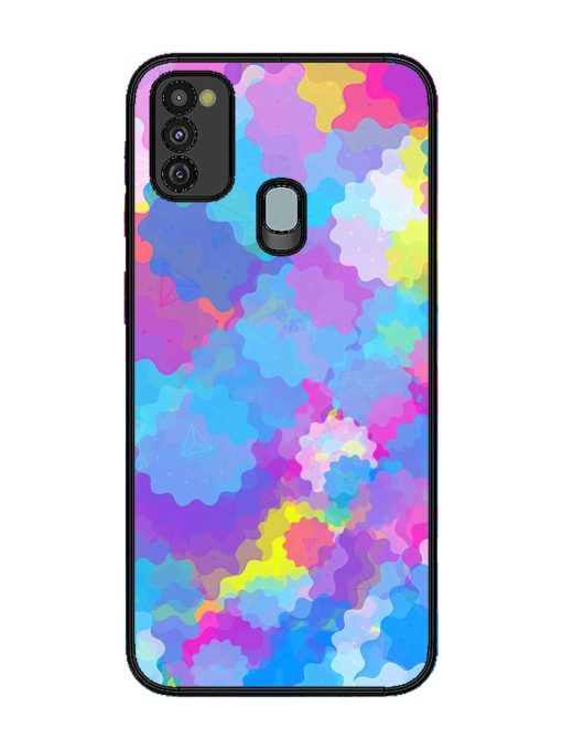 Psychedelic Cloud Burst Glossy Soft Edge Case for Samsung Galaxy M21 (4G) Chachhi