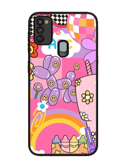 Whimsical Y2K Chaos Glossy Soft Edge Case for Samsung Galaxy M21 (4G) Chachhi