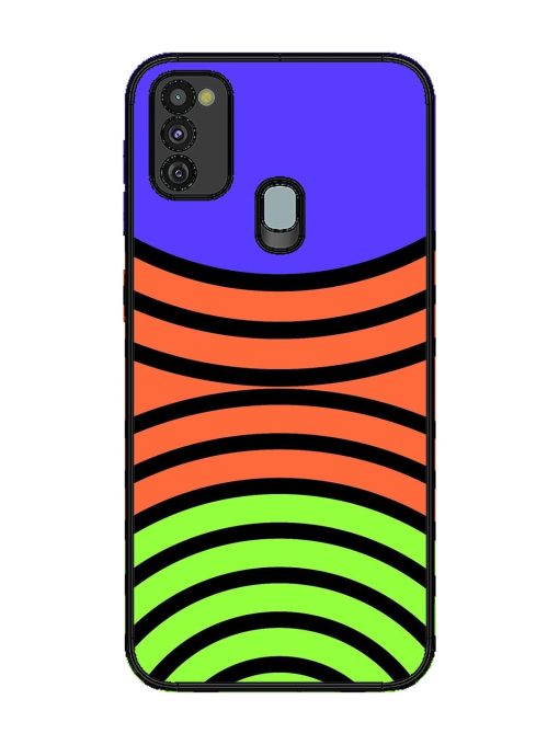 Psychedelic Stripe Symphony Glossy Soft Edge Case for Samsung Galaxy M21 (4G) Chachhi