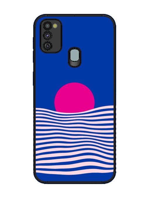 Pink Sunset Over Blue Waves Glossy Soft Edge Case for Samsung Galaxy M21 (4G) Chachhi