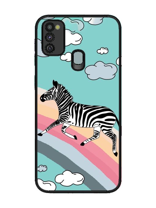 Zebra On A Rainbow Glossy Soft Edge Case for Samsung Galaxy M21 (4G) Chachhi