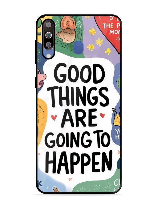 Uplifting Scribbles Glossy Soft Edge Case for Samsung Galaxy M30 Chachhi