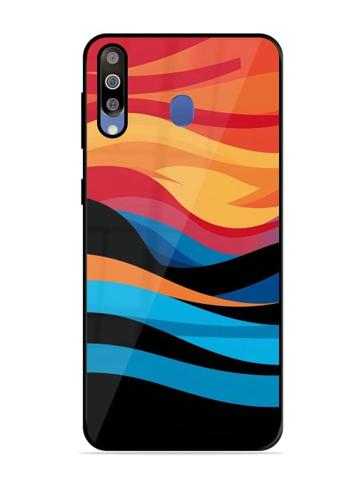 Blazing Currents Glossy Soft Edge Case for Samsung Galaxy M30 Chachhi