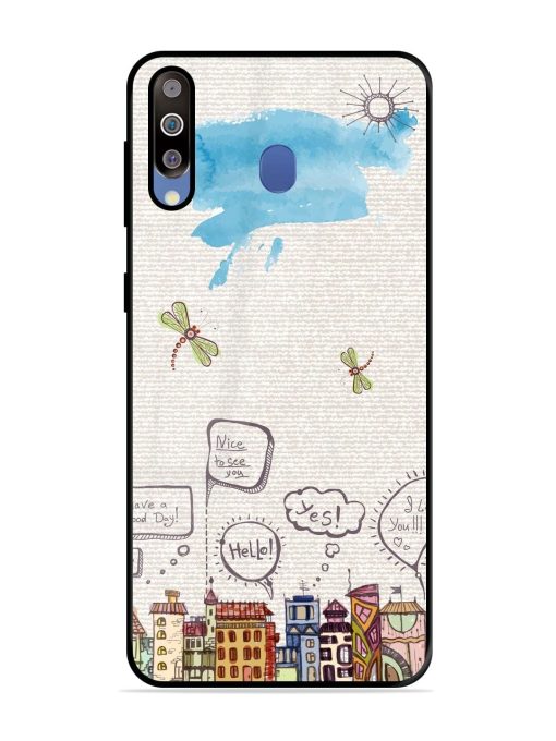 Doodle City Glossy Soft Edge Case for Samsung Galaxy M30 Chachhi