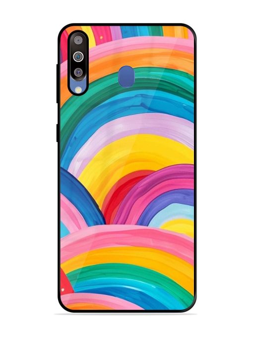 Rainbow Symphony Glossy Soft Edge Case for Samsung Galaxy M30 Chachhi