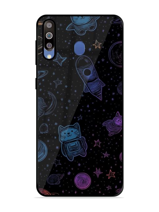 Cosmic Cat Chaos Glossy Soft Edge Case for Samsung Galaxy M30 Chachhi