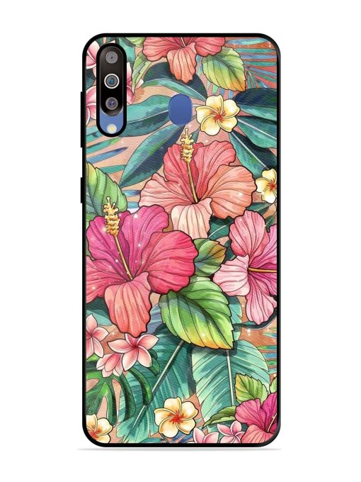 Tropical Tapestry Glossy Soft Edge Case for Samsung Galaxy M30 Chachhi