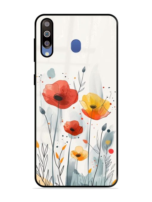 Poppy Fields Glossy Soft Edge Case for Samsung Galaxy M30 Chachhi