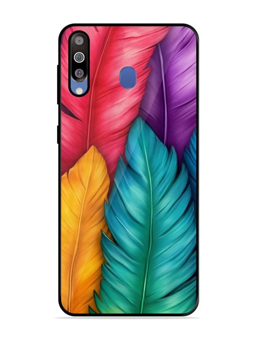 Rainbow Feathers Glossy Soft Edge Case for Samsung Galaxy M30