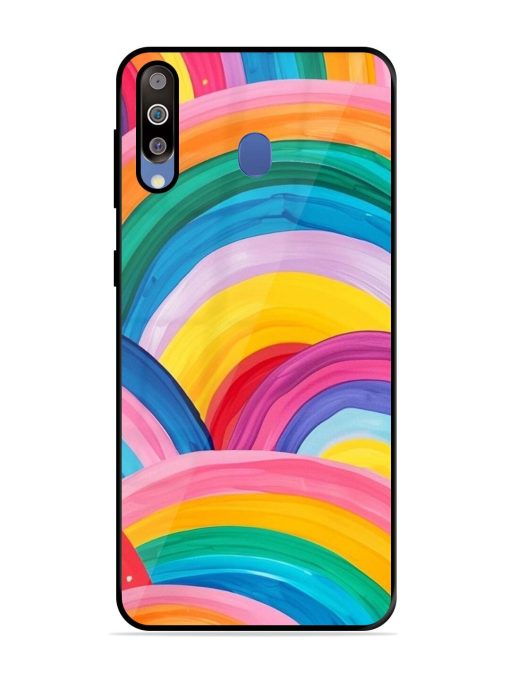 Rainbow Cascade Glossy Soft Edge Case for Samsung Galaxy M30 Chachhi