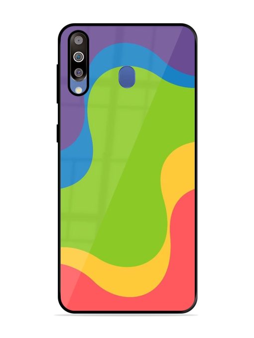 Wavy Rainbow Wonderland Glossy Soft Edge Case for Samsung Galaxy M30 Chachhi