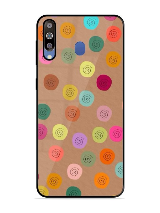 Swirly Dots On Kraft Glossy Soft Edge Case for Samsung Galaxy M30 Chachhi