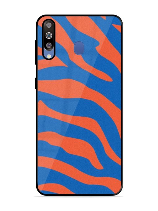 Zebra Stripes In Blue And Orange Glossy Soft Edge Case for Samsung Galaxy M30 Chachhi