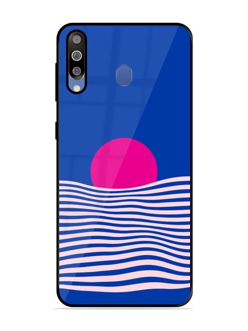 Pink Sunset Over Blue Waves Glossy Soft Edge Case for Samsung Galaxy M30 Chachhi