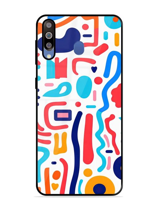 Whimsical Doodle Chaos Glossy Soft Edge Case for Samsung Galaxy M30 Chachhi