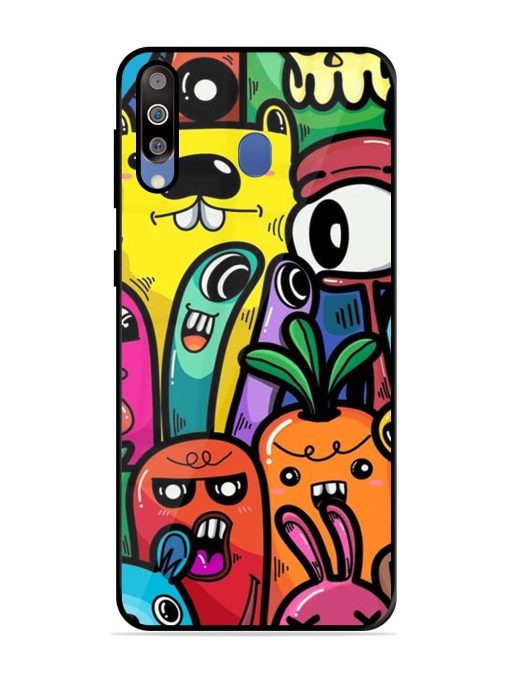 Whimsical Doodle Chaos Glossy Soft Edge Case for Samsung Galaxy M30 Chachhi