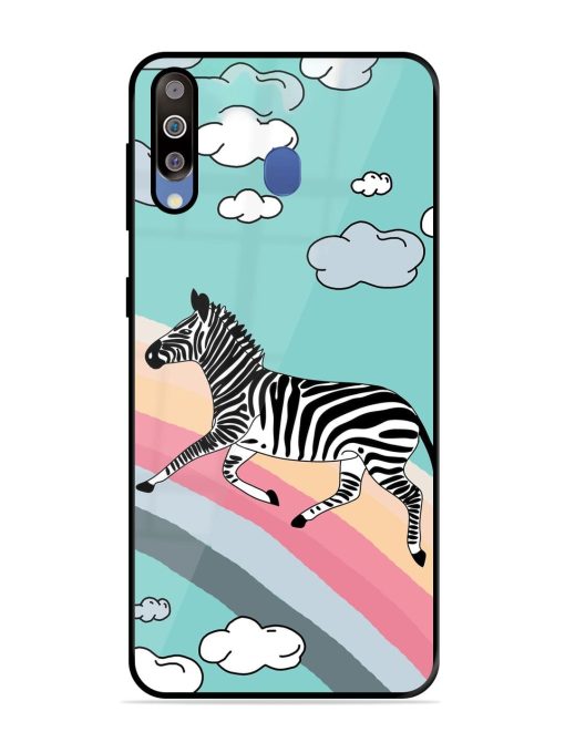 Zebra On A Rainbow Glossy Soft Edge Case for Samsung Galaxy M30 Chachhi