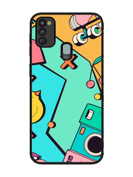 Retro Remix Glossy Soft Edge Case for Samsung Galaxy M30S Chachhi