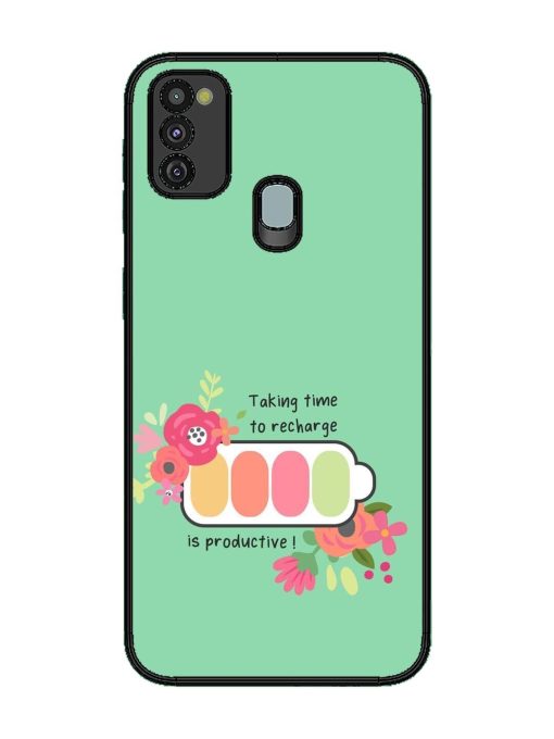 Recharge And Bloom Glossy Soft Edge Case for Samsung Galaxy M30S Chachhi