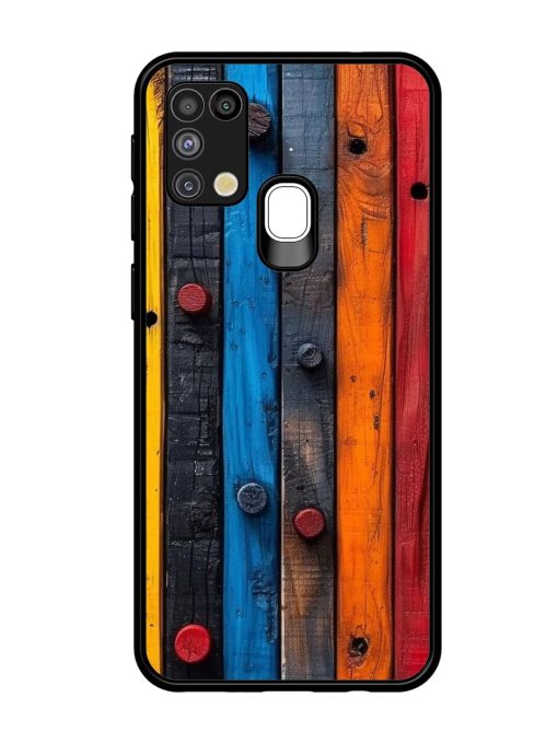 Rainbow Plank Glossy Soft Edge Case for Samsung Galaxy M31 Chachhi