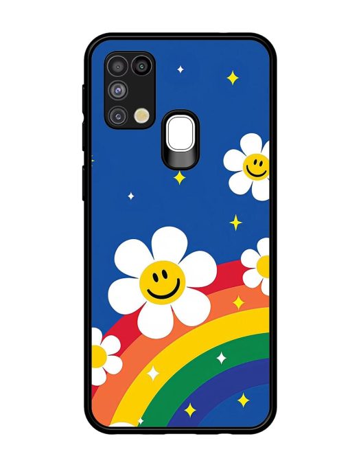 Happy Daisies And Rainbow Sky Glossy Soft Edge Case for Samsung Galaxy M31