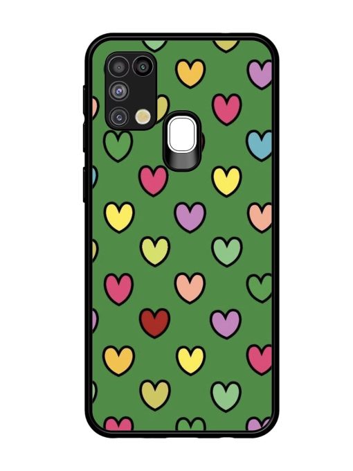 Rainbow Heart Parade Glossy Soft Edge Case for Samsung Galaxy M31 Chachhi