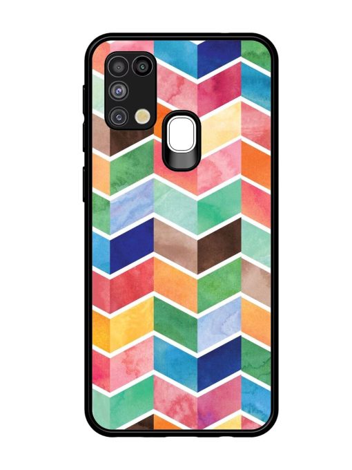 Watercolor Chevron Whimsy Glossy Soft Edge Case for Samsung Galaxy M31 Chachhi