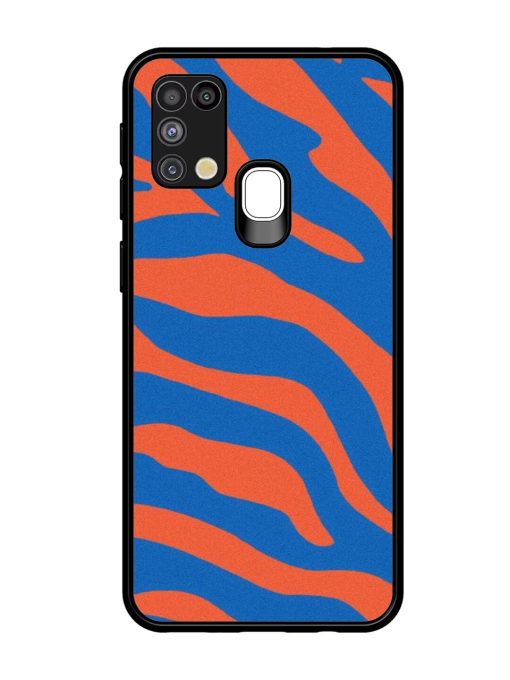 Zebra Stripes In Blue And Orange Glossy Soft Edge Case for Samsung Galaxy M31 Chachhi