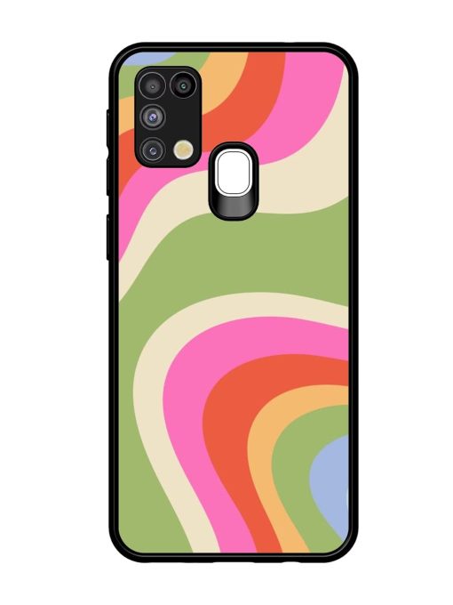 Wavy Rainbow Wonderland Glossy Soft Edge Case for Samsung Galaxy M31 Chachhi