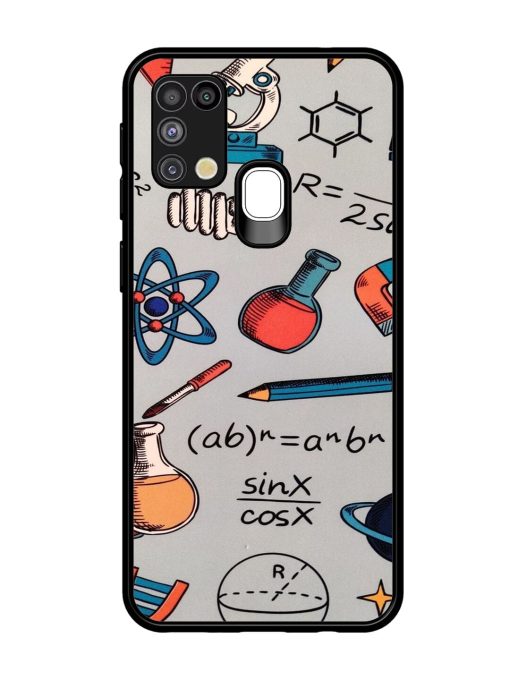 Science Doodle Delight Glossy Soft Edge Case for Samsung Galaxy M31 Chachhi