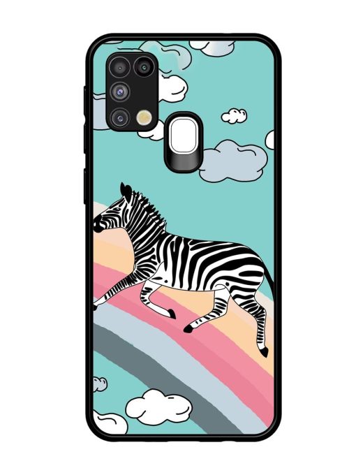 Zebra On A Rainbow Glossy Soft Edge Case for Samsung Galaxy M31 Chachhi