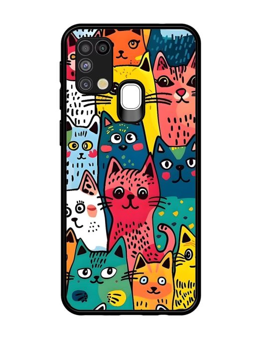 Feline Frenzy Glossy Soft Edge Case for Samsung Galaxy M31 Chachhi