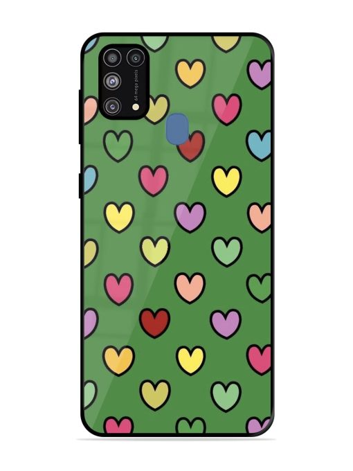 Rainbow Heart Parade Glossy Soft Edge Case for Samsung Galaxy M31 Prime Chachhi