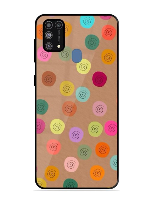 Swirly Dots On Kraft Glossy Soft Edge Case for Samsung Galaxy M31 Prime Chachhi