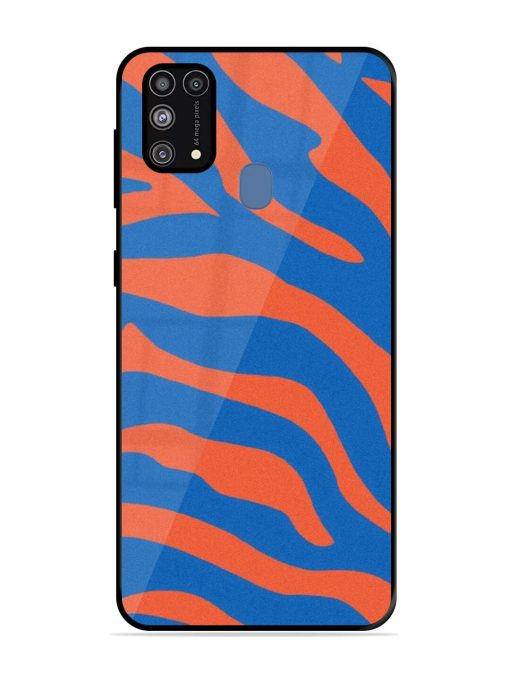 Zebra Stripes In Blue And Orange Glossy Soft Edge Case for Samsung Galaxy M31 Prime Chachhi