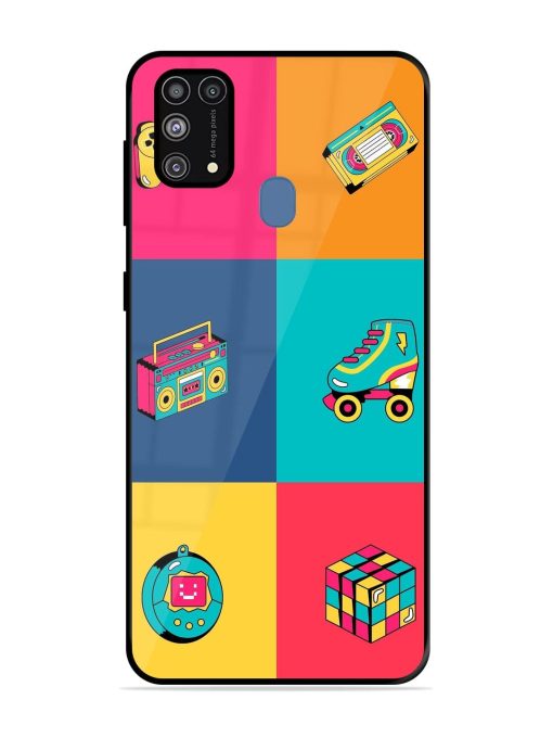 90S Throwback Grid Glossy Soft Edge Case for Samsung Galaxy M31 Prime Chachhi